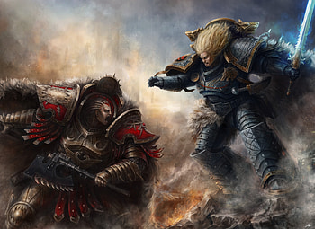 After their parley breaks down, tragically, the World Eaters, led by their Primarch Angron, fiercely fought against the Wolf King and his Space Wolves ... HD wallpaper