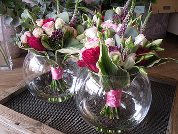 vases, bouquet, nature, flowers, nice HD wallpaper