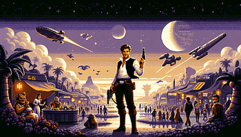 Han Solo Pixel Art Star Wars, Han Solo, Sci Fi, space, retro, adventure HD wallpaper
