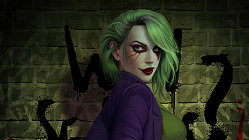 The Female Clown Prince, joker, superheroes, artwork, artist, digital-art, deviantart HD wallpaper