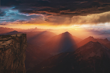 Dreamy Mountains Sunset , mountains, sunset, nature HD wallpaper