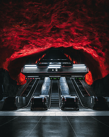 Dark, Miscellanea, Miscellaneous, Tunnel, Underground, Metro, Subway, Escalator HD phone wallpaper