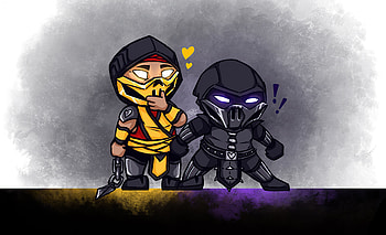 Mortal Kombat Chibi, scorpion, sub-zero, mortal-kombat, games, deviantart HD wallpaper