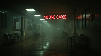 No One Cares — Neon Corridor Ultra, neon sign HD wallpaper