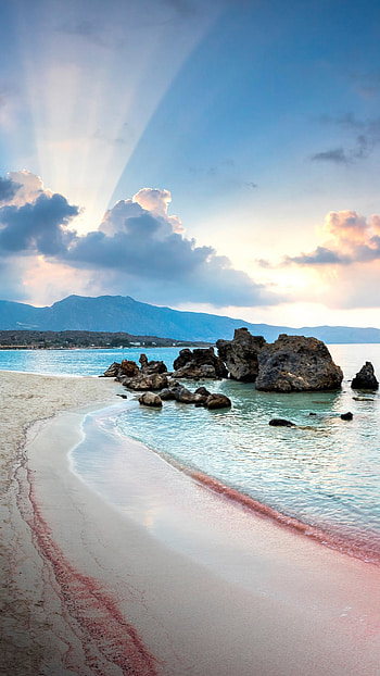 Elafonissi pink beach, Elafonisi lagoon HD phone wallpaper