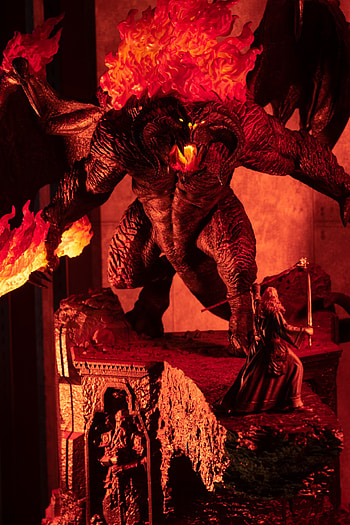 Gandalf, Balrog, Epic duel, Movie magic HD phone wallpaper