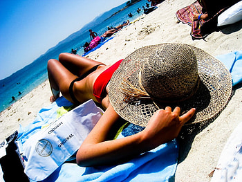 adorable body, women, lovely, red, beach HD wallpaper