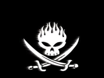 The Offspring Logo (Pirate), white, black, music, pirate, logo, skull, the offspring, band HD wallpaper