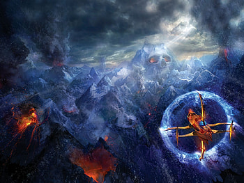 fantasy space, space, sky, fantasy, fire HD wallpaper