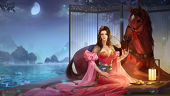 Girl and Horse, horse, digital, art, fantasy, , girl, oriental, woman, beautiful HD wallpaper