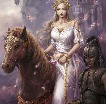 The Captive Princess, horse, chained, man, beautiful, princess, captive HD wallpaper