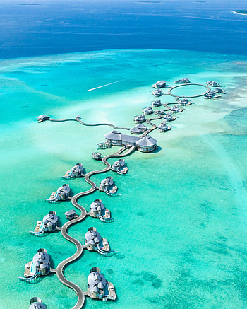 Nature, View From Above, Ocean, Maldives, Bungalow HD phone wallpaper