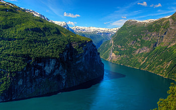 Norwegian Fjords, Idyllic scenery, backgrounds, Serene beauty HD wallpaper