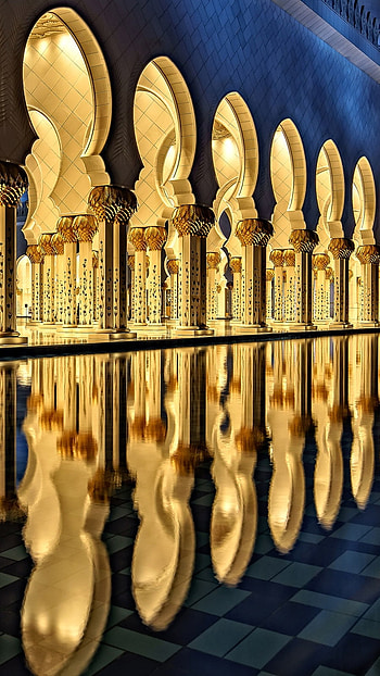 Islamic, Sheikh Zayed, Grand Mosque, Night HD phone wallpaper
