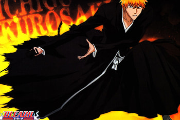 Ichigo Kurosaki, ichigo, orange hair, bleach, bankai, lone, anime, kurosaki ichigo, male, spiky hair HD wallpaper