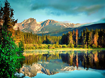 Mountain reflection, summer, reflection, sutumn, nature, lake, mountain HD wallpaper