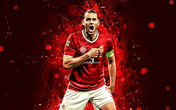 Adam Szalai, , 2022, Hungary National Team, soccer, footballers, red neon lights, Hungarian football team, Adam Szalai HD wallpaper