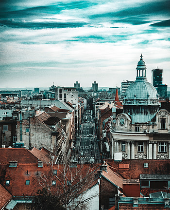 Cities, Sky, Architecture, Clouds, City, Overview, Review, Roof, Roofs HD phone wallpaper
