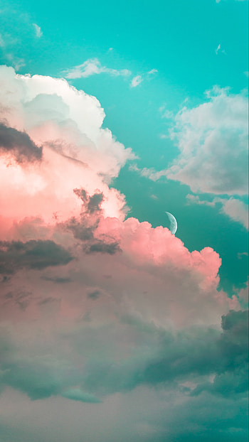 Clouds, Sky, Moon, Porous, Light - Pink Aesthetic Clouds Background, Pastel Blue Aesthetic Clouds HD phone wallpaper