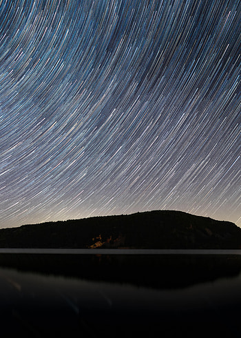 Nature, Night, Starry Sky, Long Exposure, Starfall HD phone wallpaper