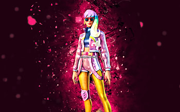 Dawn, , purple neon lights, Fortnite Battle Royale, Fortnite characters, Dawn Skin, Fortnite, Dawn Fortnite HD wallpaper
