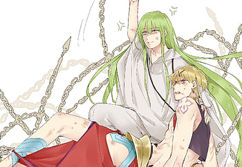 Anime, Fate/grand Order, Enkidu (Fate/grand Order), False Lancer, Gilgamesh (Fate Series), Fate Series HD wallpaper