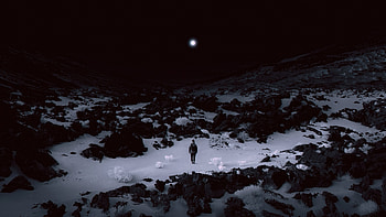 Walking In Dark Iceland Landscape, landscape, dark, night, winter, alone, nature, graphy HD wallpaper
