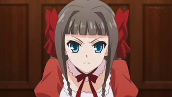 Asuka, red ribbon, mondaiji, red dress HD wallpaper