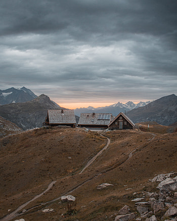Nature, Mountains, Building, House HD phone wallpaper