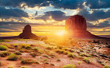 Clouds landscape, Navajo Utah, Monument Valley, Sunset HD wallpaper
