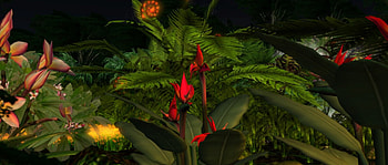 Savage Garden, night, savage, garden, beautiful, summer, fantasy, flower, green, yellow, red, game, leaf, forest HD wallpaper