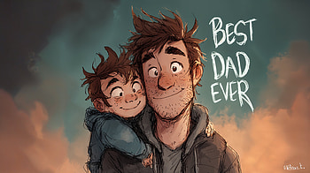 Best Dad Ever Ultra – Heartwarming Father and Child Moment, Family, cartoon HD wallpaper
