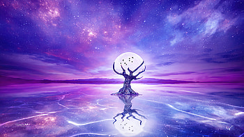 Moon Tree, artist, artwork, digital-art, artstation HD wallpaper
