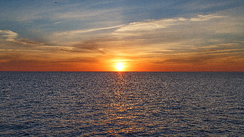 Nature, Sunset, Sky, Sea, Clouds, Horizon HD wallpaper