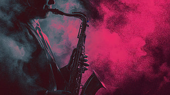 VaporJazz Sax: Neon Smoke Nights, Saxo, Musician HD wallpaper
