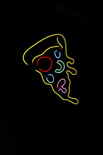 Pizza, Shine, Light, Neon, Sign, Signboard, Slice, Morsel HD phone wallpaper