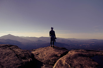 Nature, Sky, Mountains, Girl, Elevation HD wallpaper