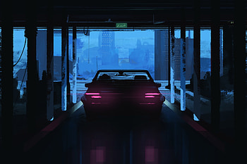Dark Car Vehicle Neon, car, neon, artist, artwork, digital-art, artstation HD wallpaper