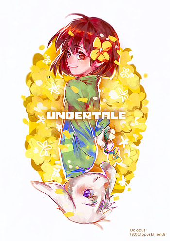 Mhtoctopus, Undertale, Asriel Dreemurr, Chara HD phone wallpaper