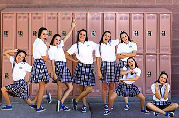Schoolgirl Can Multiply, girl, locker, school, clone HD wallpaper
