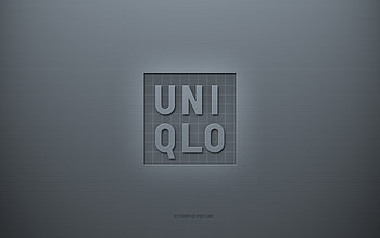 Uniqlo logo, gray creative background, Uniqlo emblem, gray paper texture, Uniqlo, gray background, Uniqlo 3d logo HD wallpaper