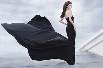 Woman in Black, fashion, model, dress, woman HD wallpaper