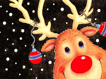 Rudolph, animal, black, holiday, christmas HD wallpaper