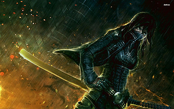 ... Samurai warrior girl in the rain HD wallpaper
