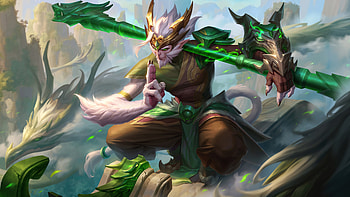 Jade Dragon Wukong LoL Wild Rift PC, video game, League Of Legends, Wukong (League Of Legends) HD wallpaper