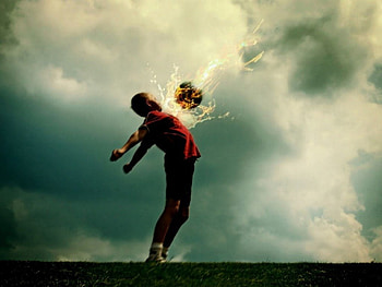 Fireball and child, fireball, field, child, football HD wallpaper