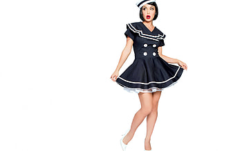 :), sailor, black, white, model, girl, woman HD wallpaper