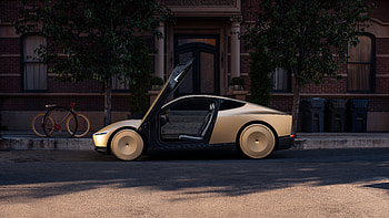 Futuristic Tesla Cybercab: Ultra, vehicle, Tesla, robotaxi, Cybercab HD wallpaper