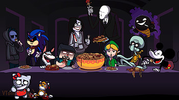 video Game Characters, Mickey Mouse, Ghast, Link, Sonic The Hedgehog, Spaghetti HD wallpaper