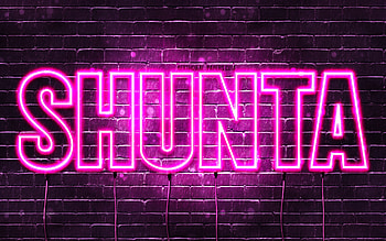 Happy Birtay Shunta, , pink neon lights, Shunta name, creative, Shunta Happy Birtay, Shunta Birtay, popular japanese female names, with Shunta name, Shunta HD wallpaper